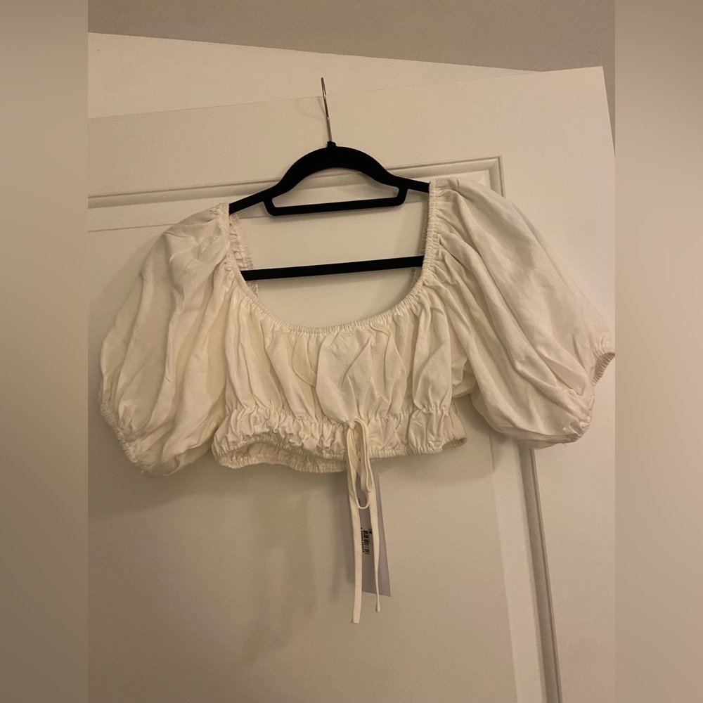 SNDYS Cropped Puff Sleeve Baby Doll top from Revolve size 6 - NWT